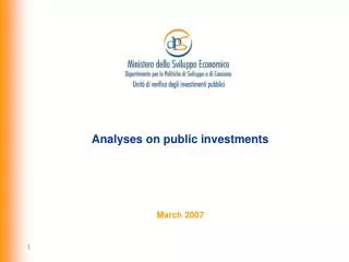 Analyses on public investments