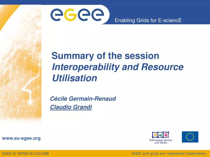 summary of the session interoperability and resource utilisation