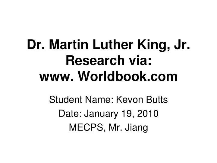 dr martin luther king jr research via www worldbook com