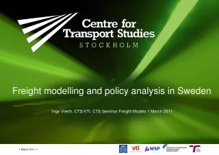 Freight modelling and policy analysis in Sweden
