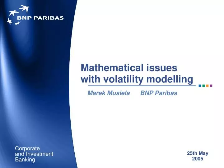 mathematical issues with volatility modelling