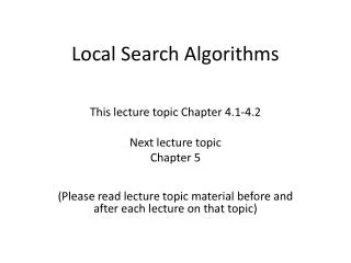 Local Search Algorithms