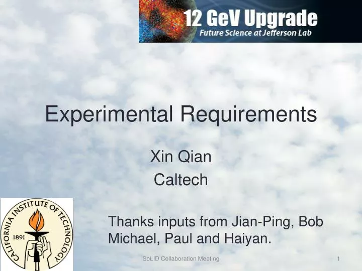 experimental requirements