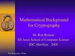 Mathematical Background for Cryptography