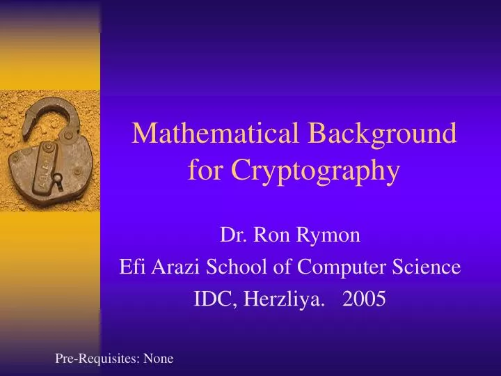 mathematical background for cryptography