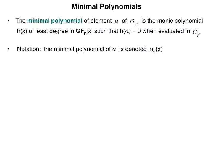 minimal polynomials