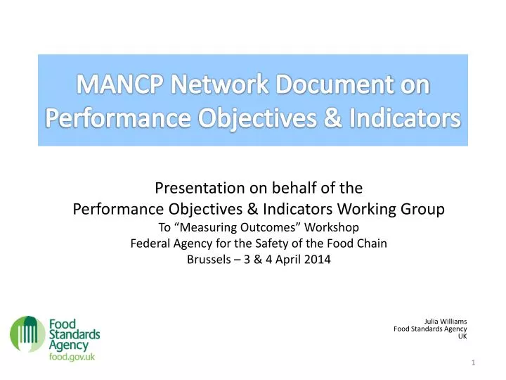 mancp network document on performance objectives indicators