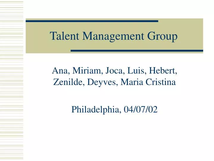 talent management group