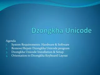 Dzongkha Unicode