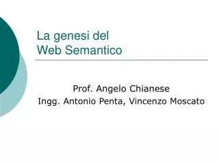 la genesi del web semantico
