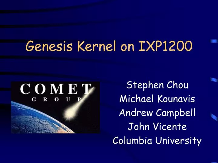 genesis kernel on ixp1200