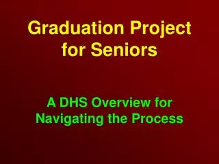 Graduation Project for Seniors