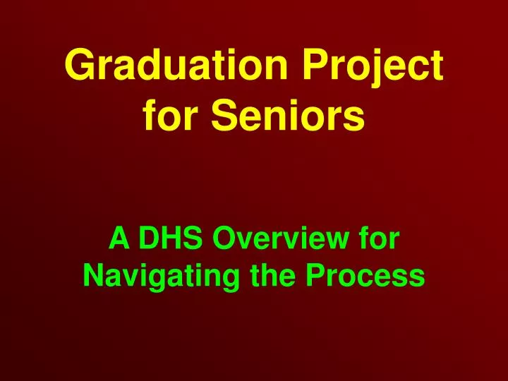 graduation project for seniors