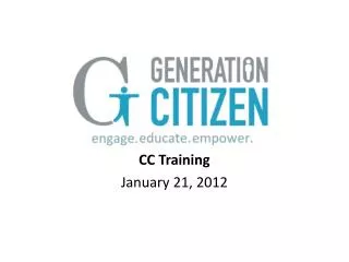 CC Training January 21, 2012