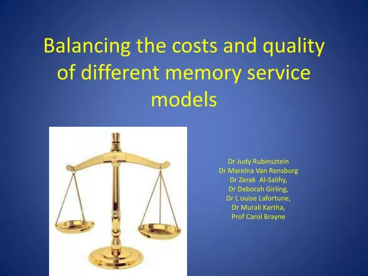 balancing the costs and quality of different memory service models
