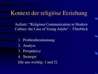 kontext der religi se erziehung