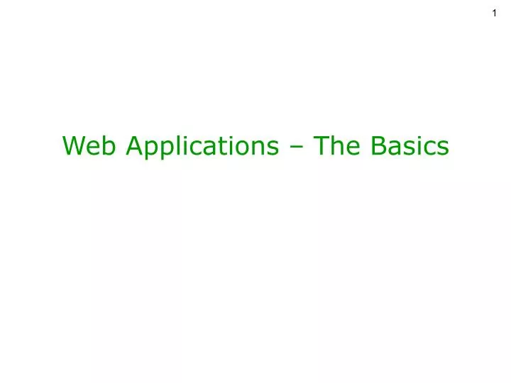 PPT - Web Applications – The Basics PowerPoint Presentation, Free ...