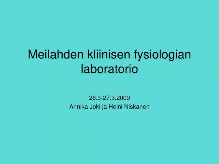 meilahden kliinisen fysiologian laboratorio