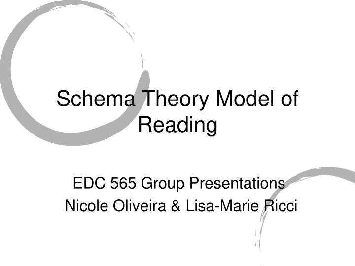 schema theory model of reading