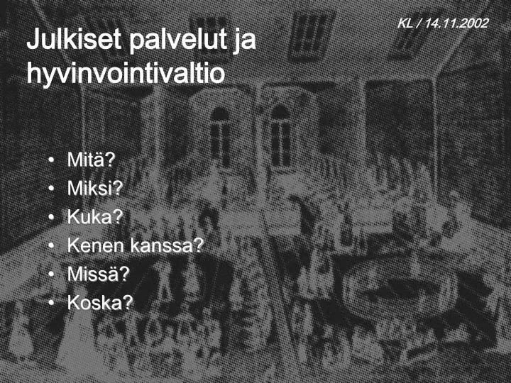 julkiset palvelut ja hyvinvointivaltio