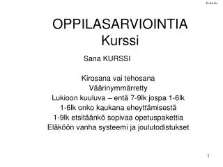 oppilasarviointia kurssi