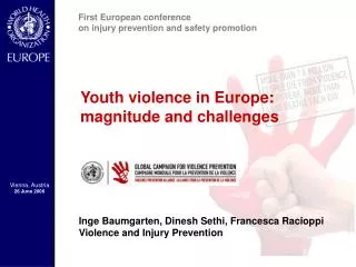 Youth violence in Europe: magnitude and challenges