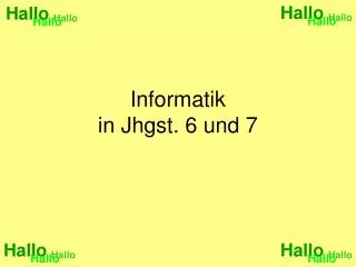 informatik in jhgst 6 und 7