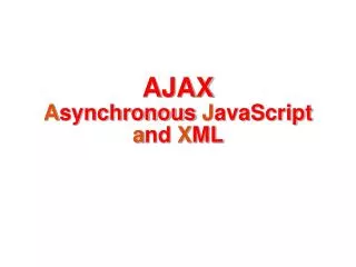 AJAX A synchronous J avaScript a nd X ML