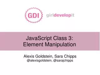 JavaScript Class 3: Element Manipulation