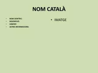nom catal
