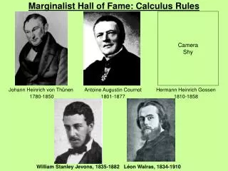 Marginalist Hall of Fame: Calculus Rules