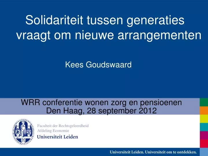 wrr conferentie wonen zorg en pensioenen den haag 28 september 2012