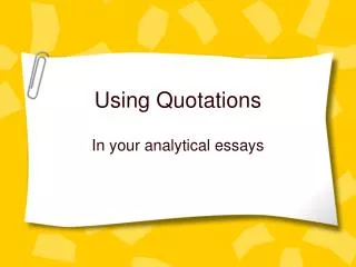 using quotations