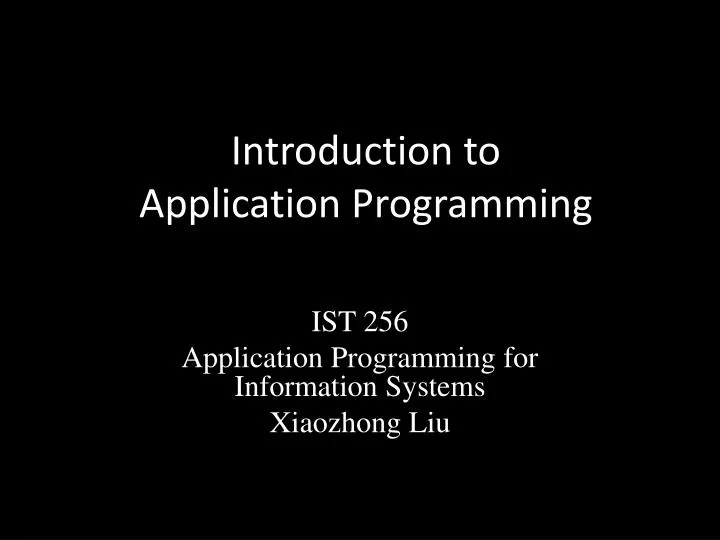 introduction to application programming