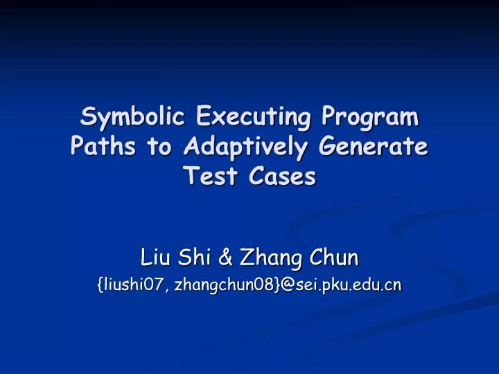 symbolic executing program paths to adaptively generate test cases