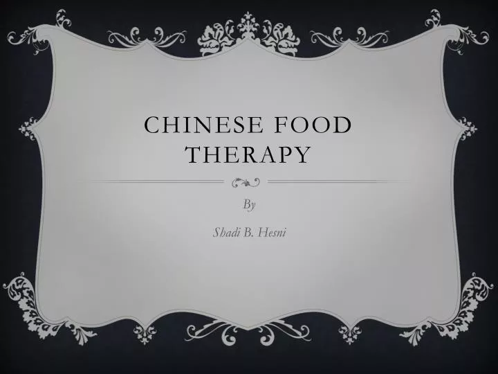 chinese food therapy
