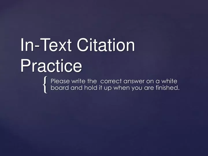 in text citation practice