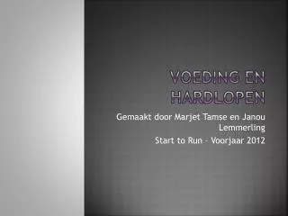 voeding en hardlopen