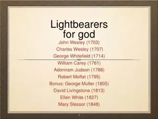 Lightbearers for god