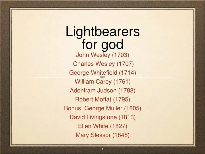 lightbearers for god
