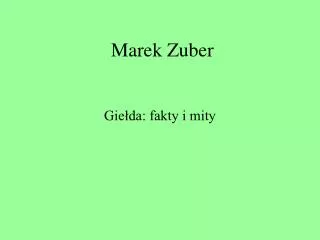marek zuber