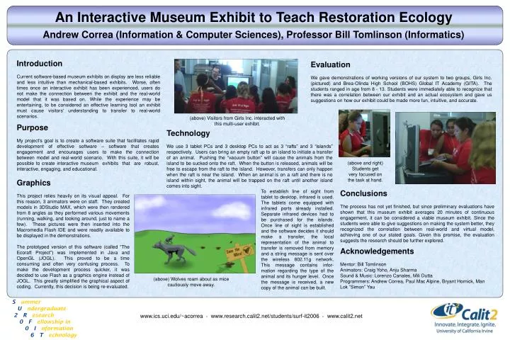 an interactive museum exhibit to teach restoration ecology