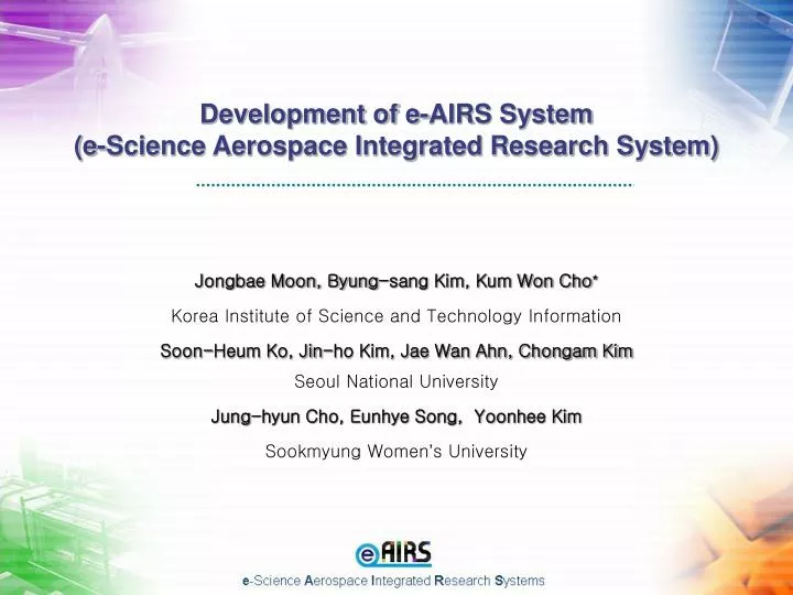development of e airs system e science aerospace integrated research system