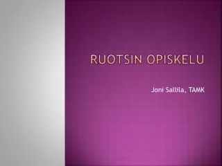 ruotsin opiskelu