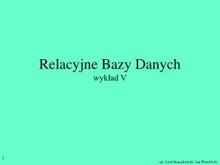 relacyjne bazy danych wyk ad v