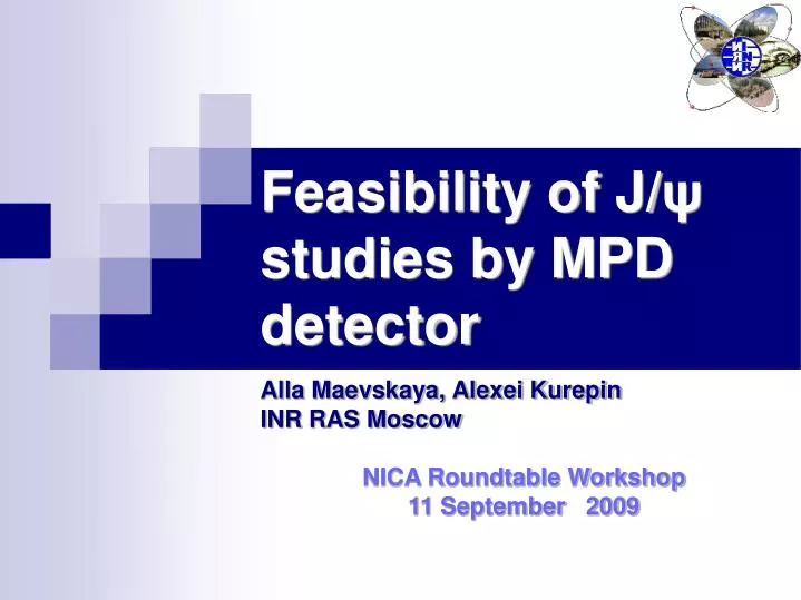 feasibility of j studies by mpd detector