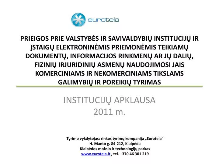 institucij apklausa 2011 m