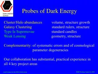 Probes of Dark Energy