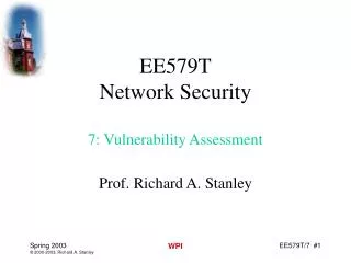EE579T Network Security 7: Vulnerability Assessment