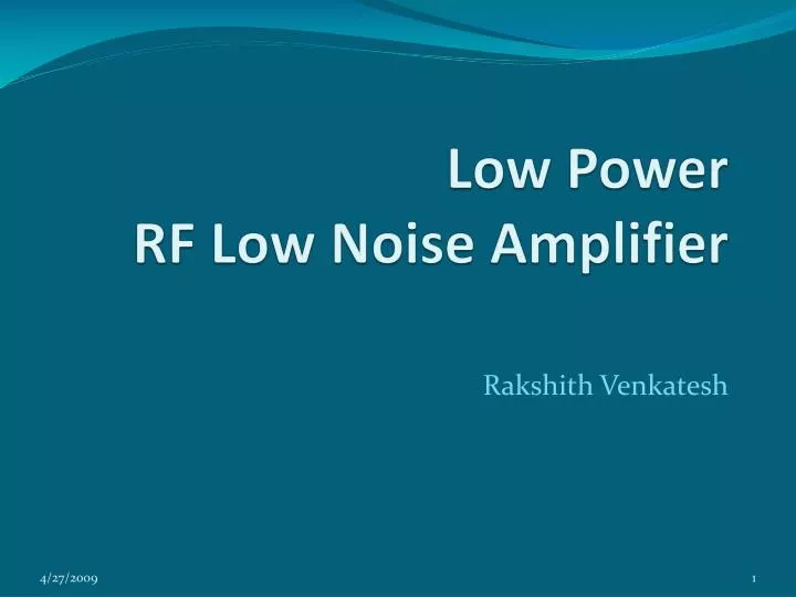 low power rf low noise amplifier